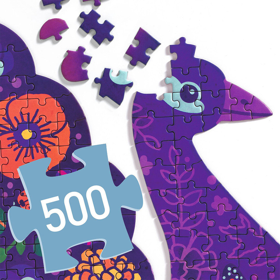 djeco puzzel puzz'art pauw - 500st | DJ07669 | 3