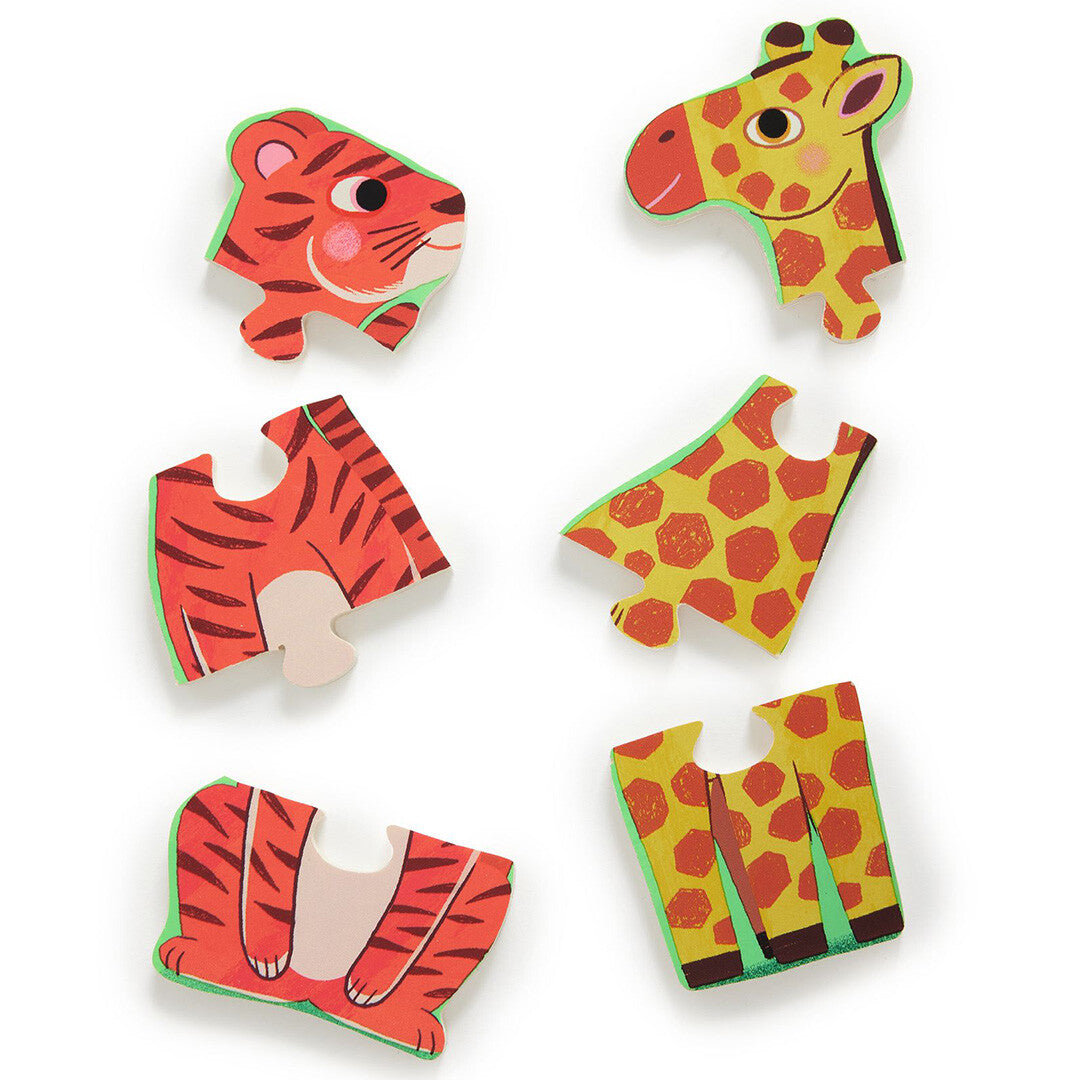 djeco puzzel safaridieren - 4x3st | DJ01264 | 1