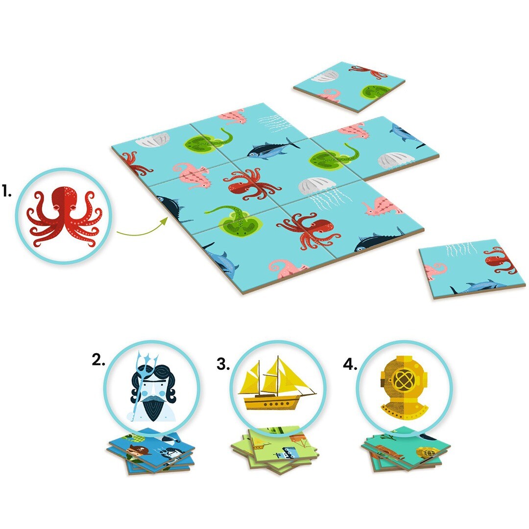 djeco puzzel sologic impossiblo - ocean - 4x9st | DJ00807 | 1