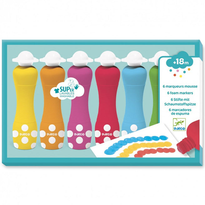 djeco schuimmarkers - 6st | DJ09002 | 0