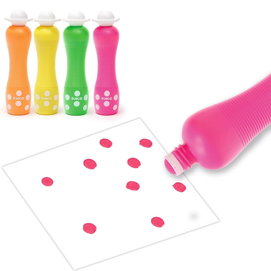 djeco schuimmarkers neon - 4st | DJ09059 | 1