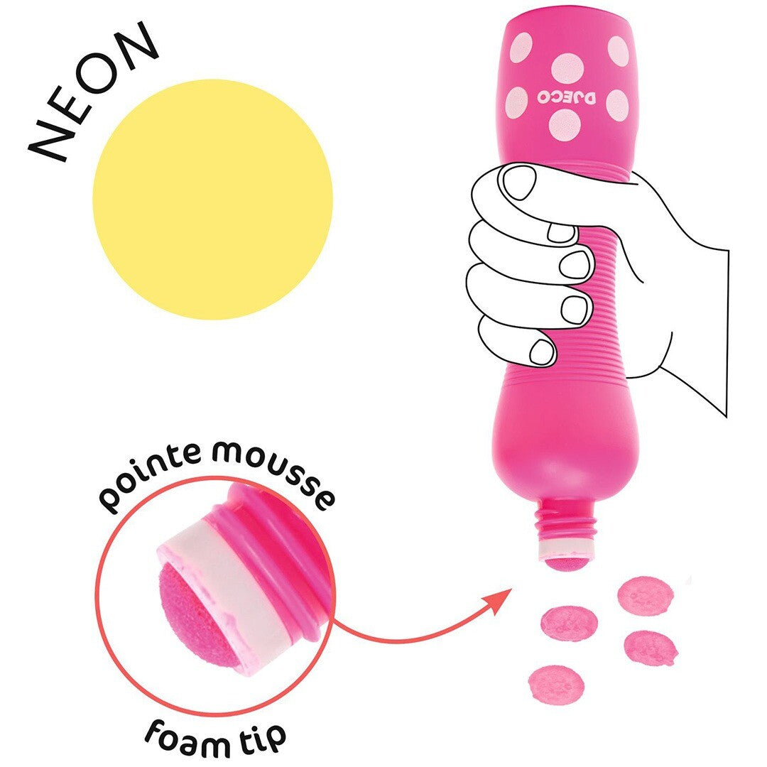 djeco schuimmarkers neon - 4st | DJ09059 | 2