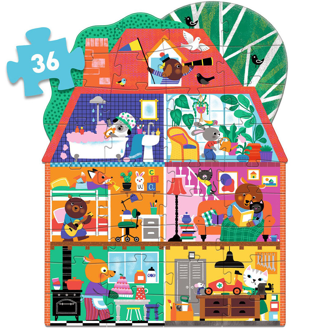 djeco silhouetpuzzel het huis van de kleine vriendjes - 36st | DJ07169 | 3