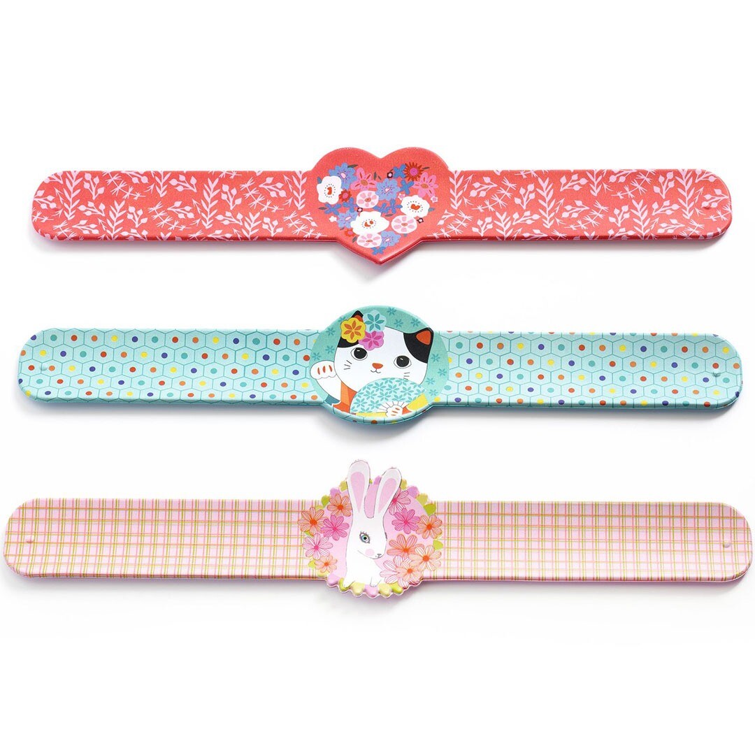 djeco snap armband - bloemen kat konijn - assorti | DD03455 | 0