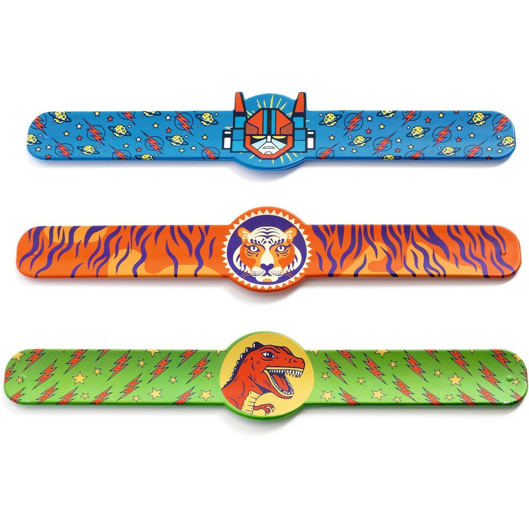 djeco snap armband - dino tijger superheld - assorti | DD03456 | 0