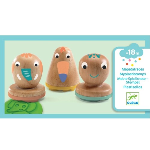 djeco stempels voor boetseerklei - myplastistamps - 3st | DJ09034 | 0