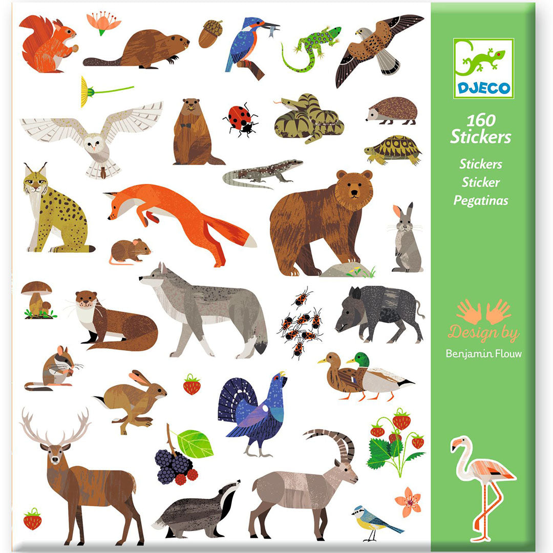 djeco stickers fauna - 160st | DJ09285 | 0