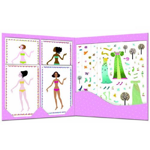 djeco stickerset aankleedpoppen jurken  | DJ09690 | 1