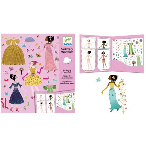 djeco stickerset aankleedpoppen jurken  | DJ09690 | 2