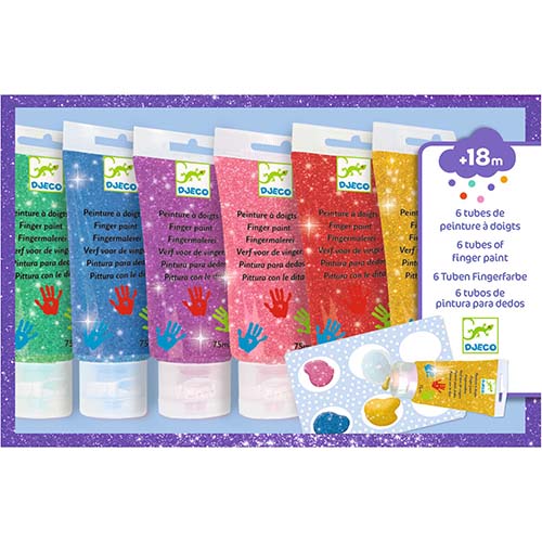 djeco tubes vingerverf glitter | DJ09017 | 1