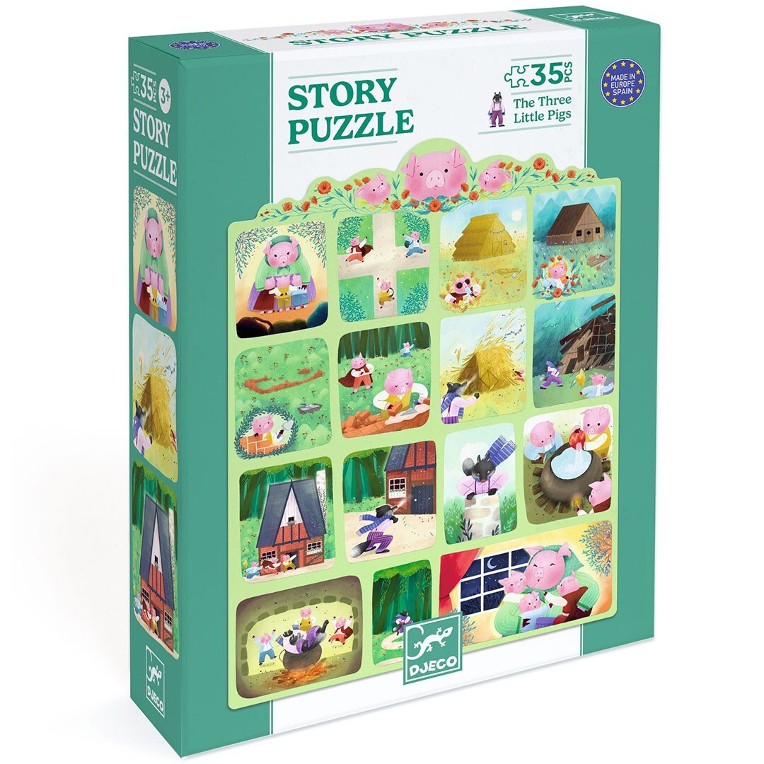 djeco verhalenpuzzel de wolf en de drie biggetjes - 35st | DJ07051 | 0
