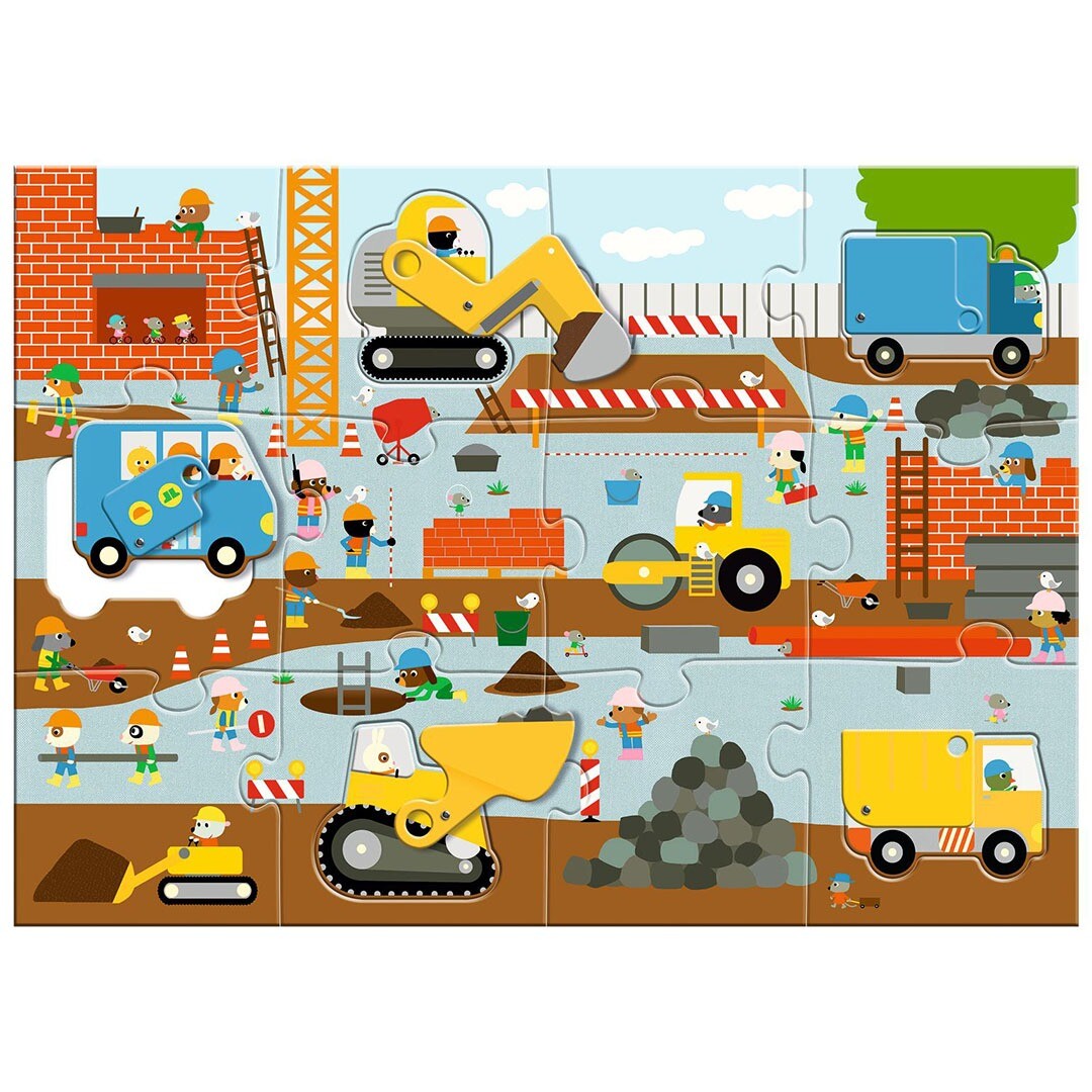 djeco xl puzzel bouwplaats - 17st | DJ07167 | 0