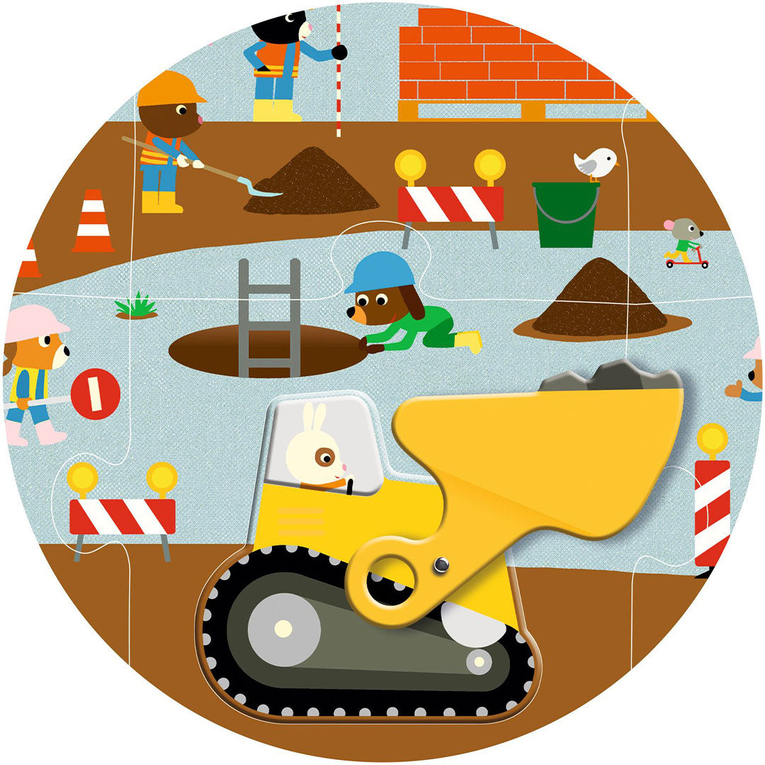 Djeco xl puzzel bouwplaats - 17st | ilovespeelgoed