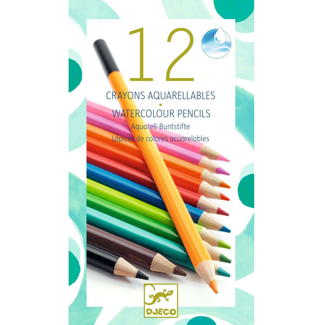 djeco 12 aquarel kleurpotloden - klassiek