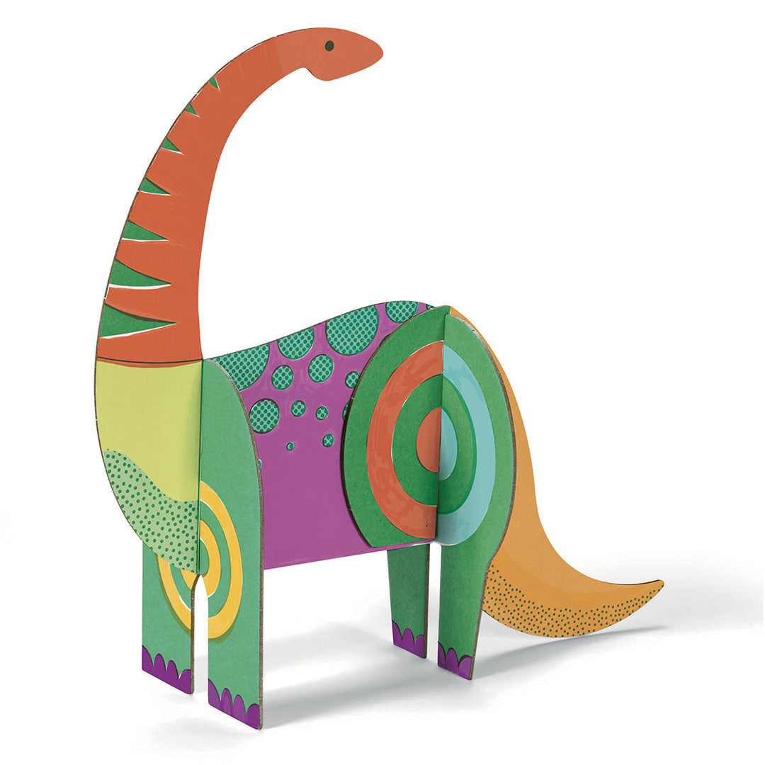 djeco 3D  kleurplaat speelfiguren - dinosaurussen