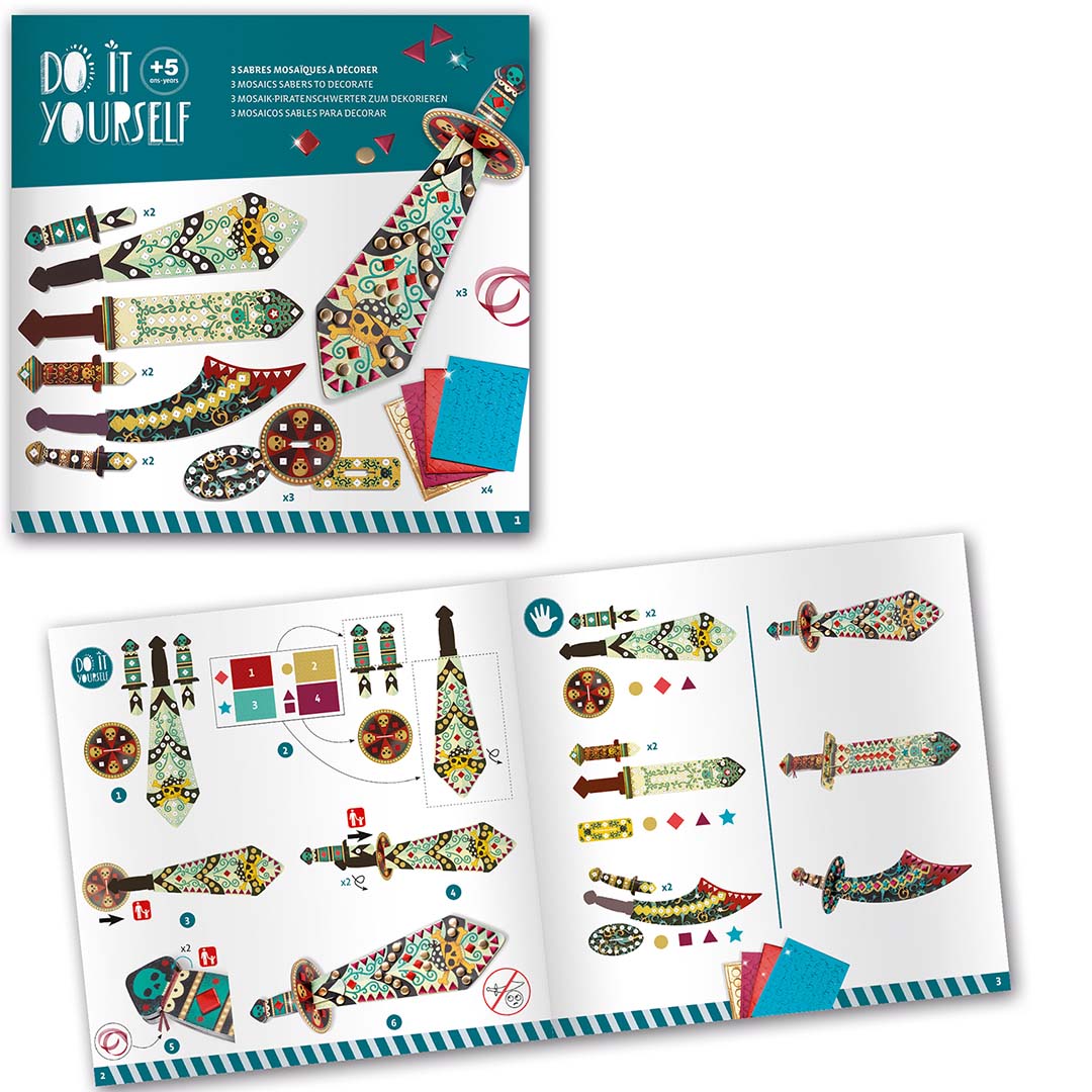 djeco knutselset diy piratenzwaarden - 3st