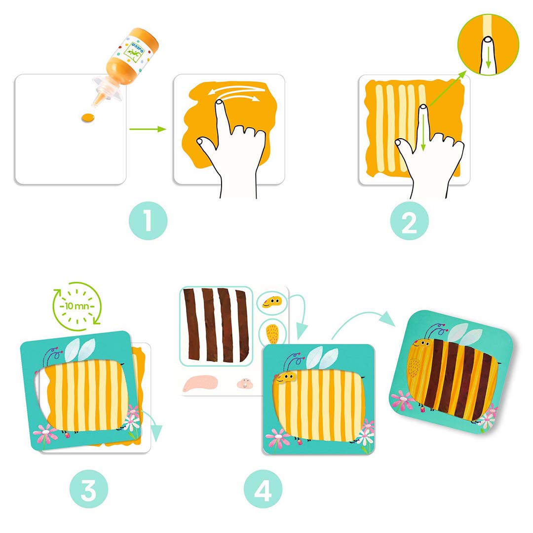 djeco knutselset vingerverf - gekke dieren | DJ00963 | 4