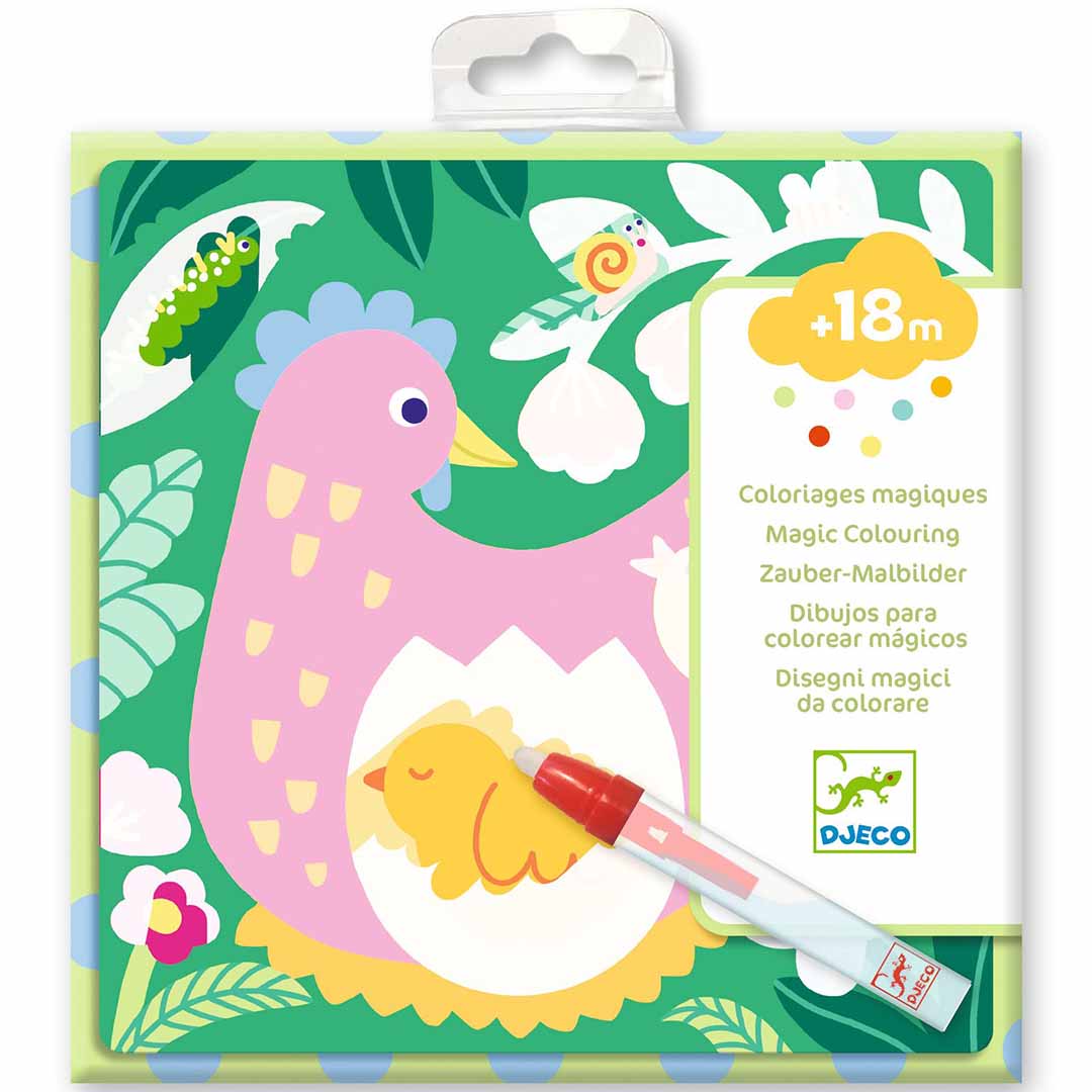 djeco magische kleurplaten - babydieren uit de tuin | DJ00953 | 1