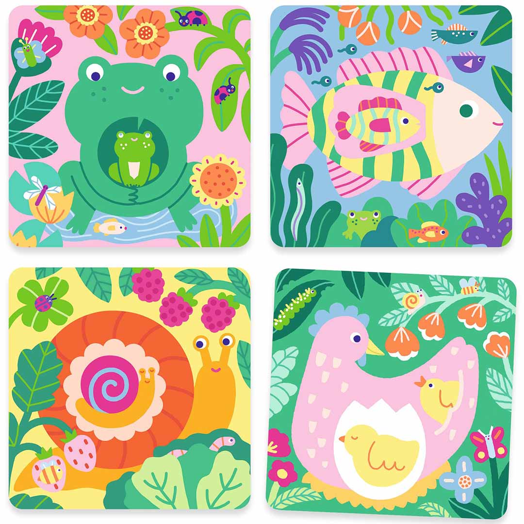 djeco magische kleurplaten - babydieren uit de tuin | DJ00953 | 2