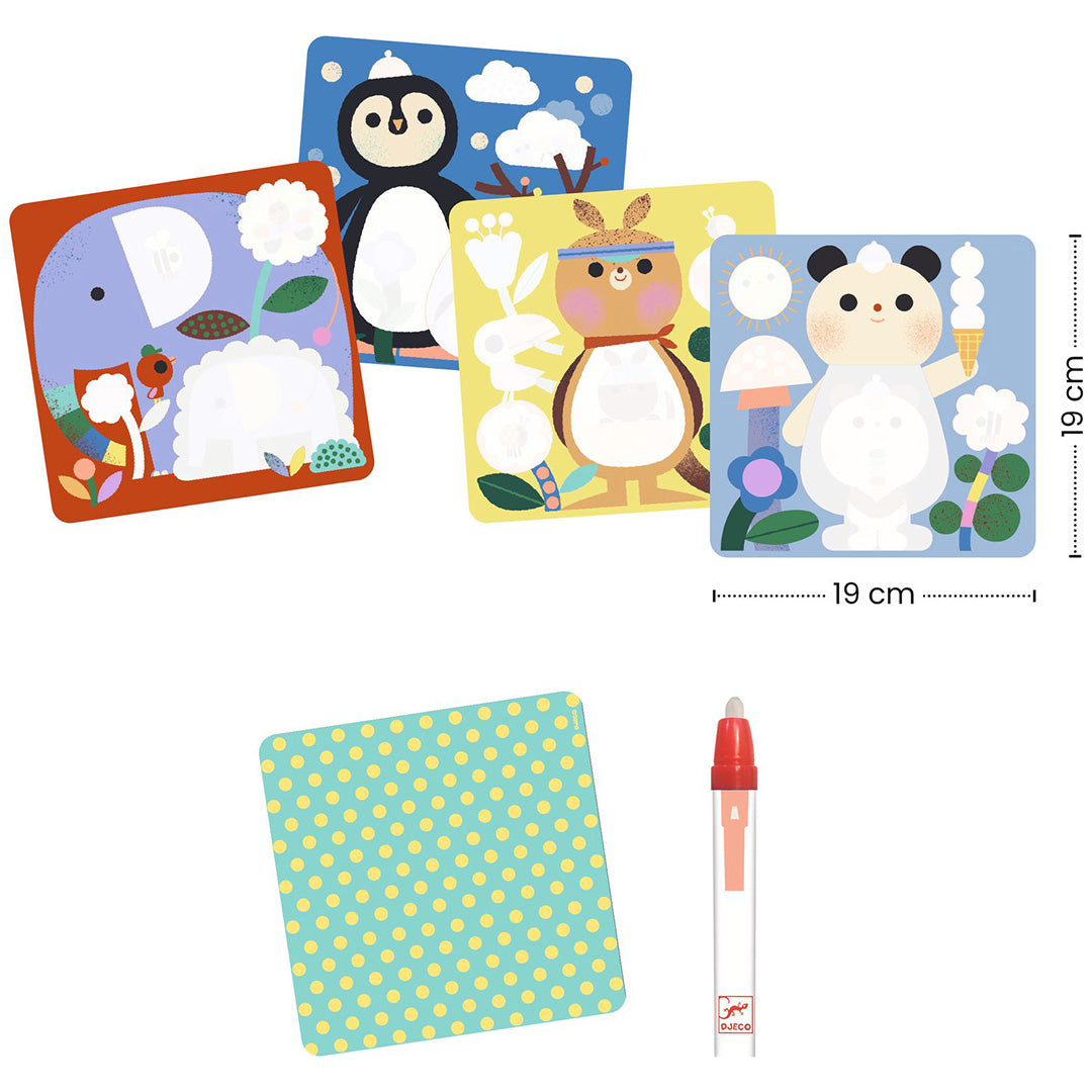 djeco magische kleurplaten - dierenbaby's van over de hele wereld | DJ00952 | 4