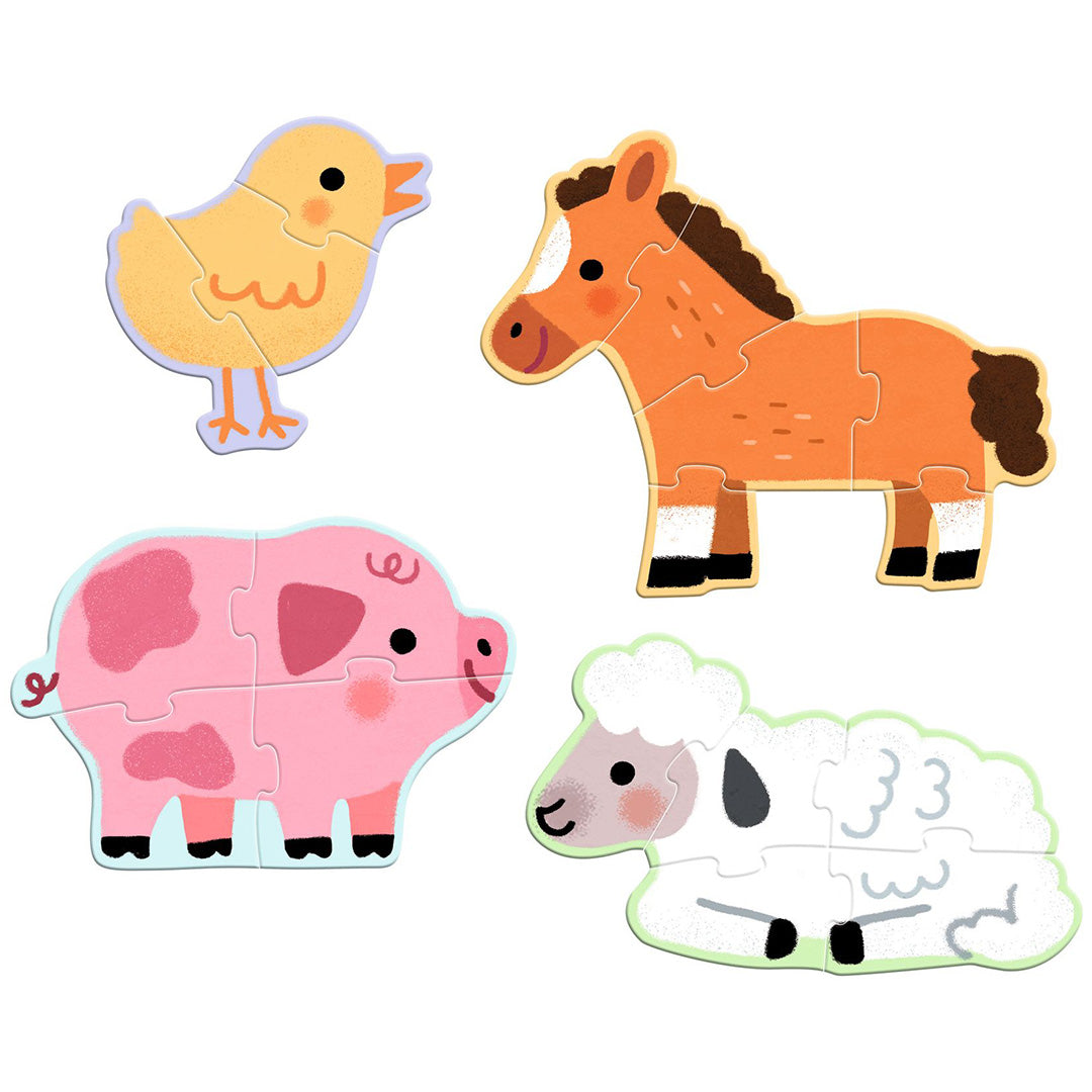 djeco puzzel 4 boerderijdieren - 3,4,5,6 st | DJ07153 | 2