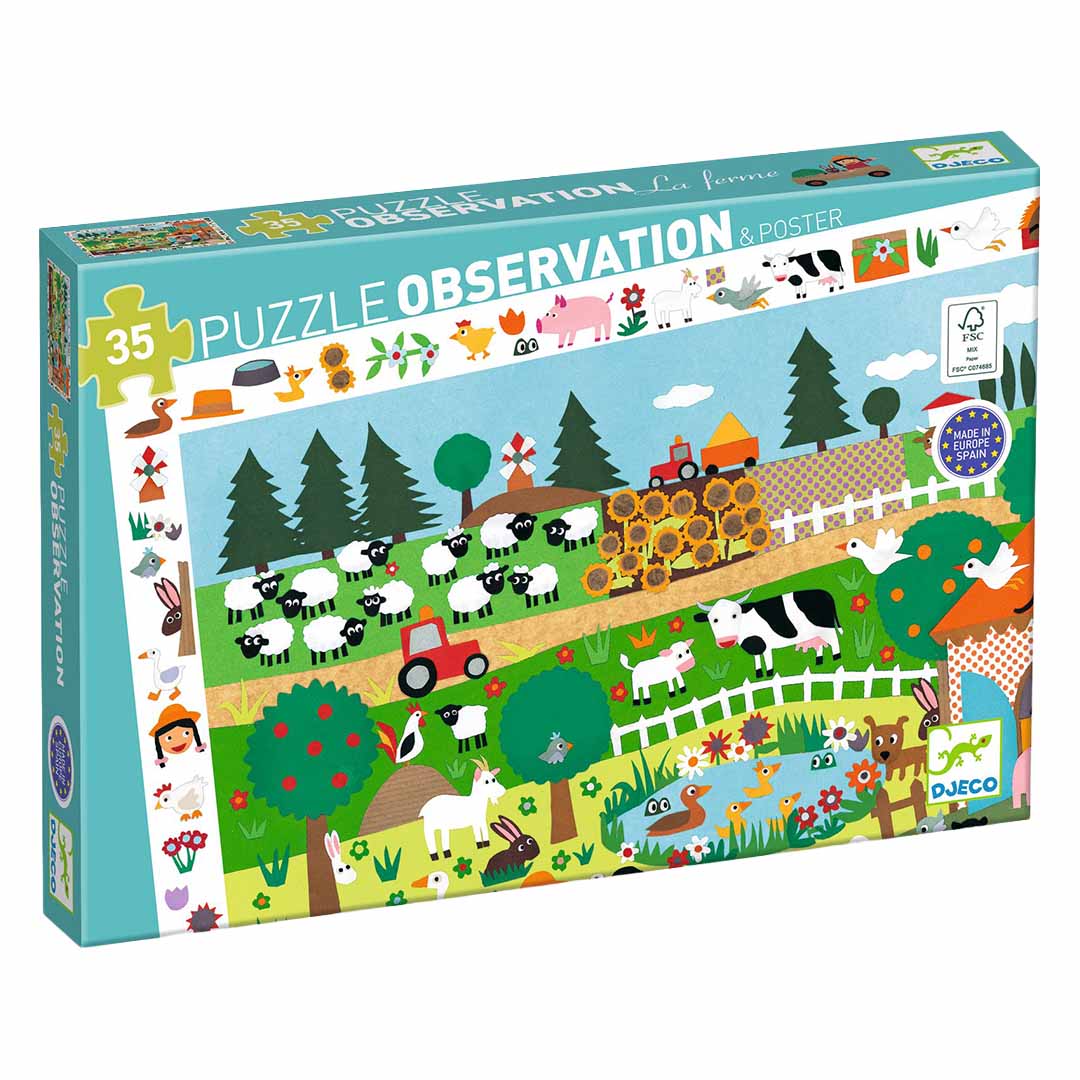 djeco puzzel observation boerderij (35st)