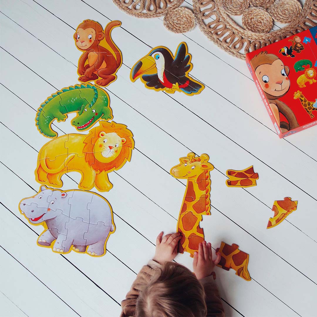 djeco puzzels safaridieren (4, 6 en 9st) DJ07114