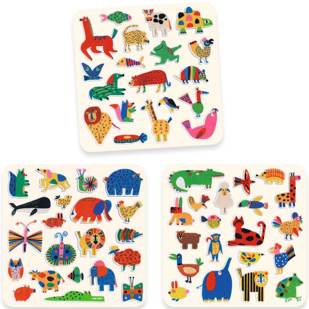 djeco vilten stickers - dieren overal! | DJ00950 | 2
