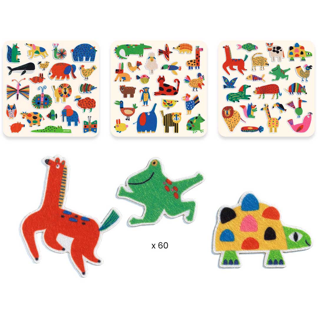 djeco vilten stickers - dieren overal! | DJ00950 | 4