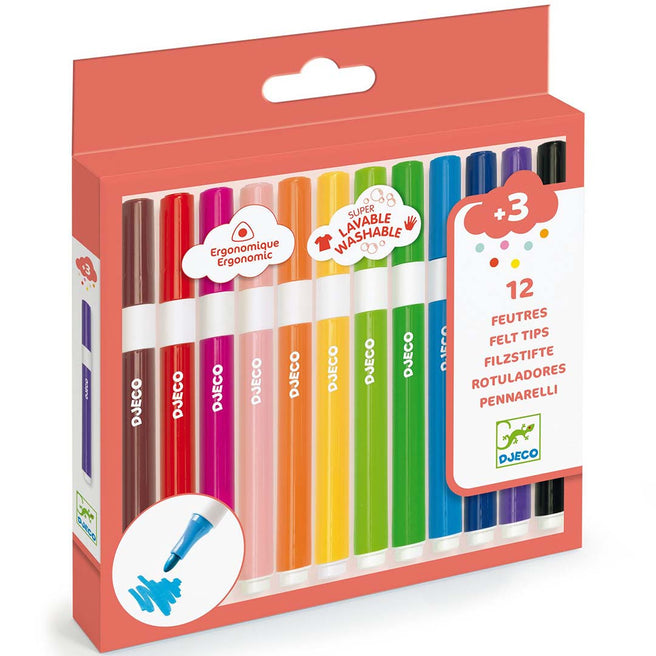 djeco viltstiften - 12st | DJ00968 | 1