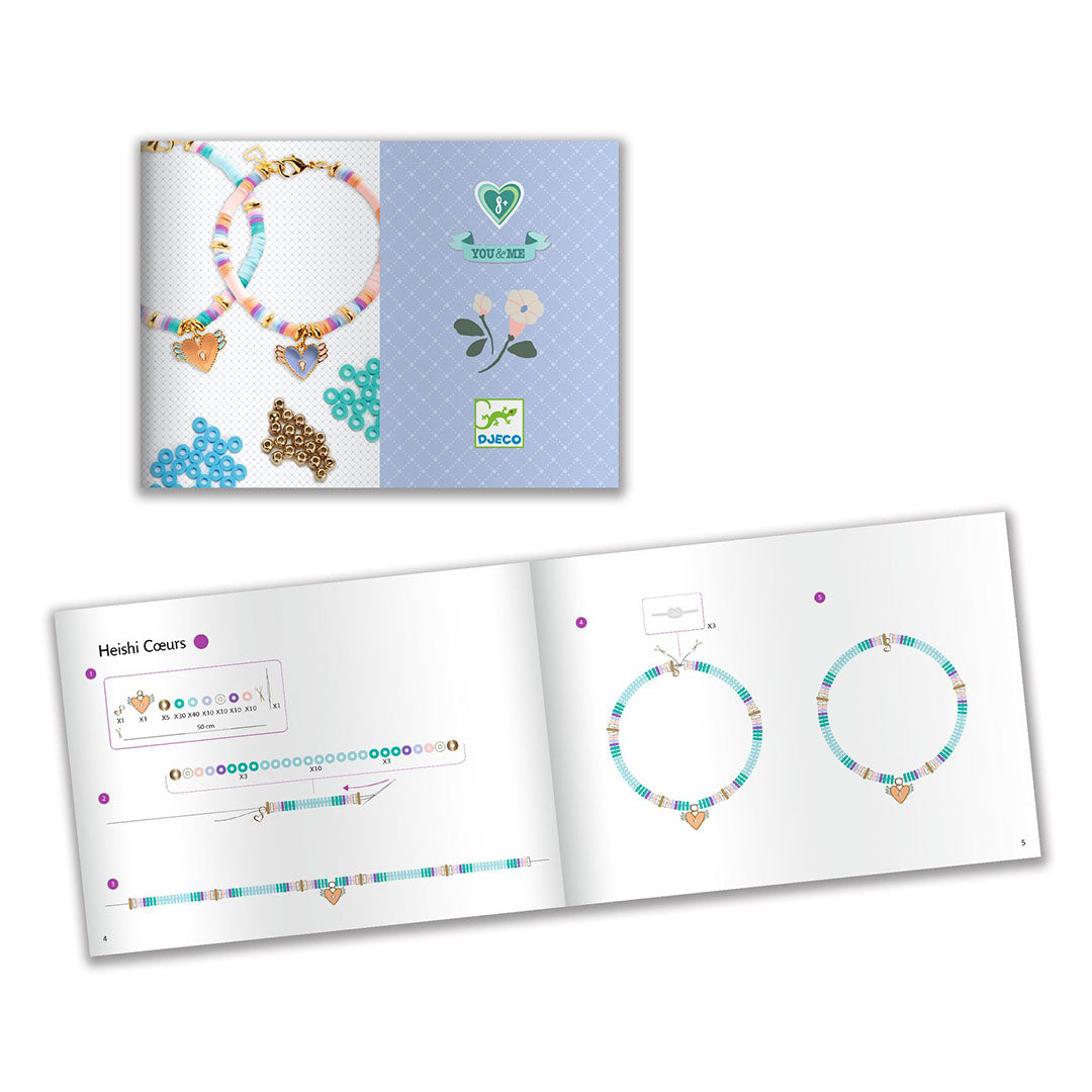 djeco armbandjes maken me & you - heart heishi | DJ00015 | 3