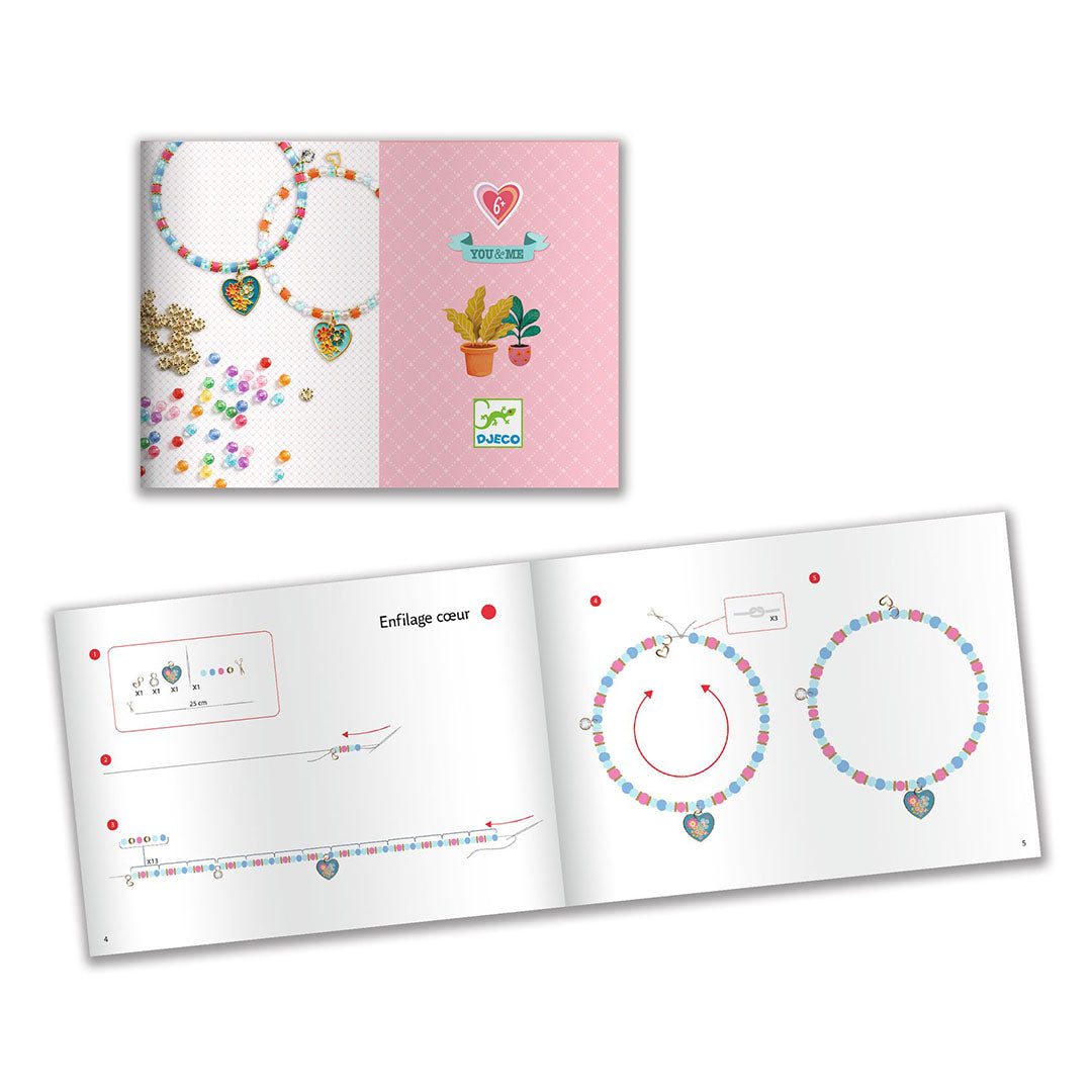 djeco armbandjes maken me & you - heart threading