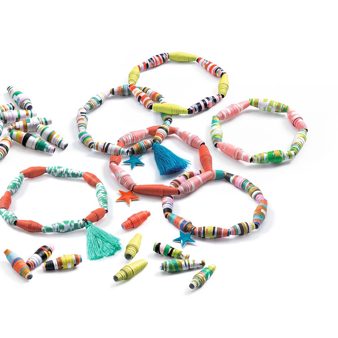 djeco armbandjes maken papieren kralen - kleurrijk | DJ07971 | 1