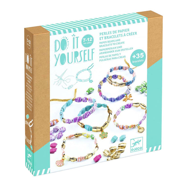 djeco armbandjes maken papieren kralen - stijlvol en goud