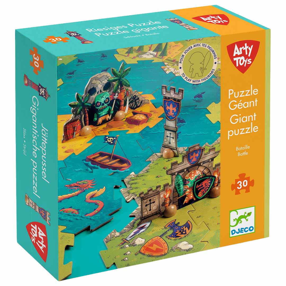 djeco arty toys - reuze puzzel - battle - 30st