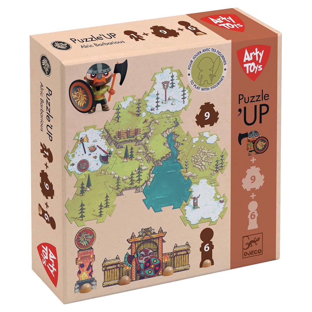 djeco arty toys vloerpuzzel puzzl'up alric barbarious - 16-delig