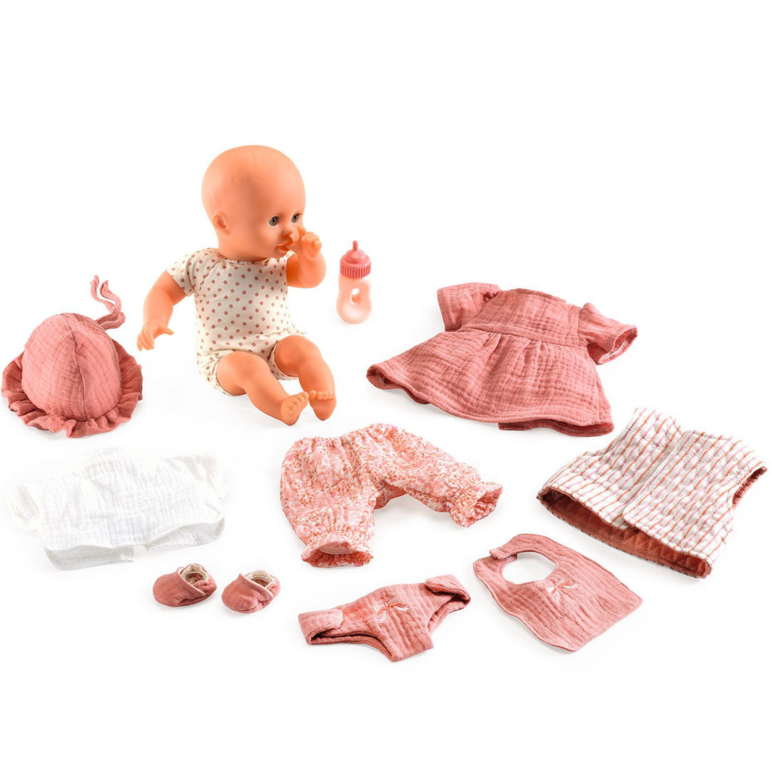 djeco babypop pomea kofferset - lily - 32 cm | DJ07859 | 3