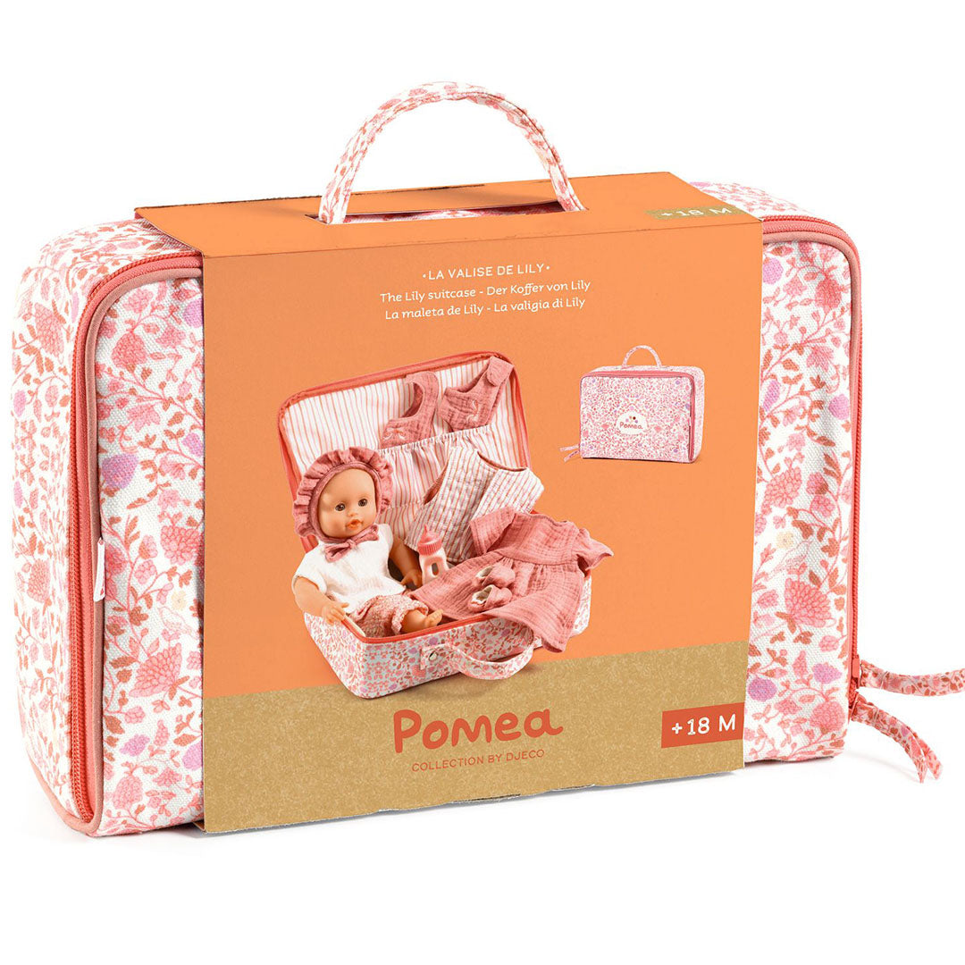 djeco babypop pomea kofferset - lily - 32 cm | DJ07859 | 1