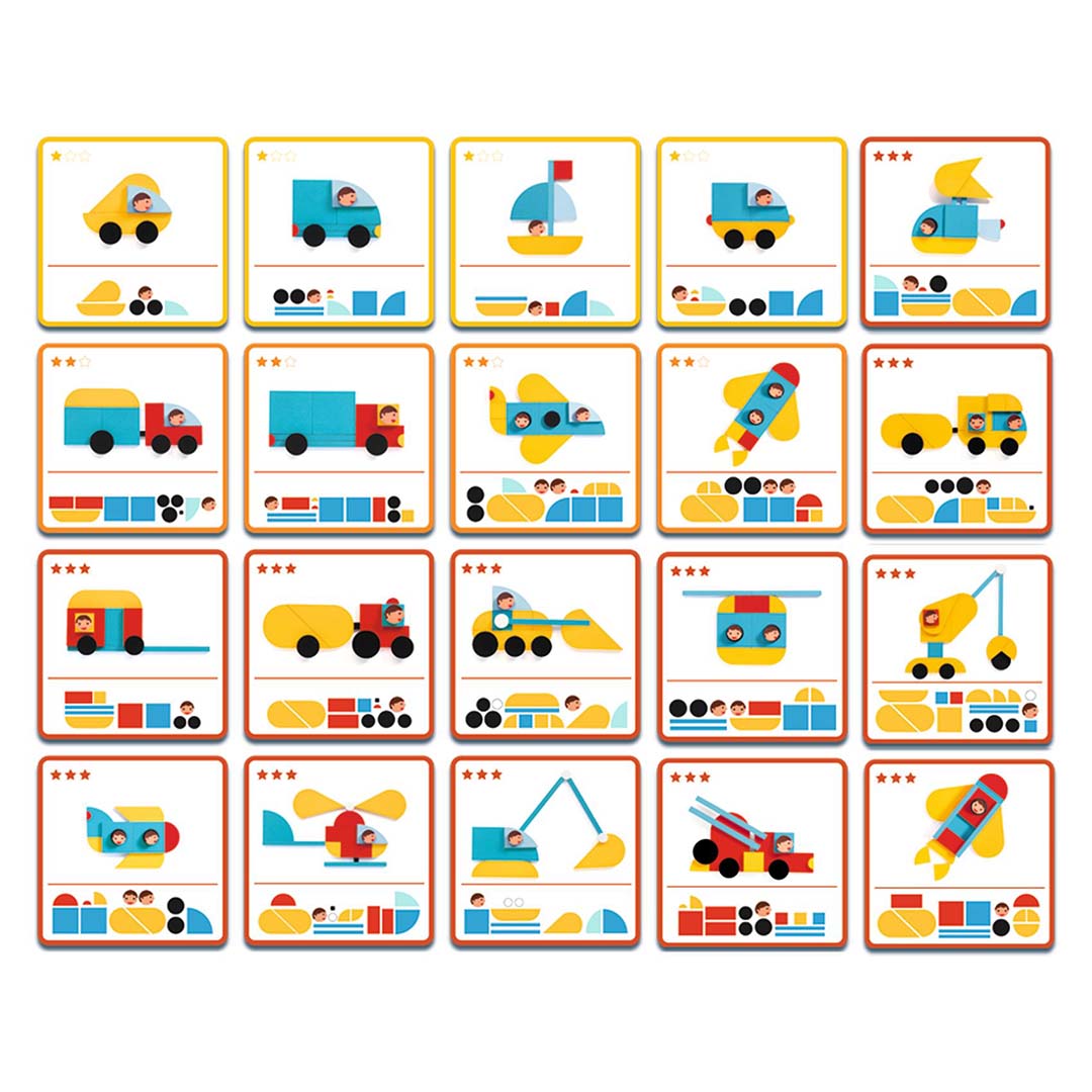 djeco bouwset ze geo vroum blocks | DJ06436 | 5