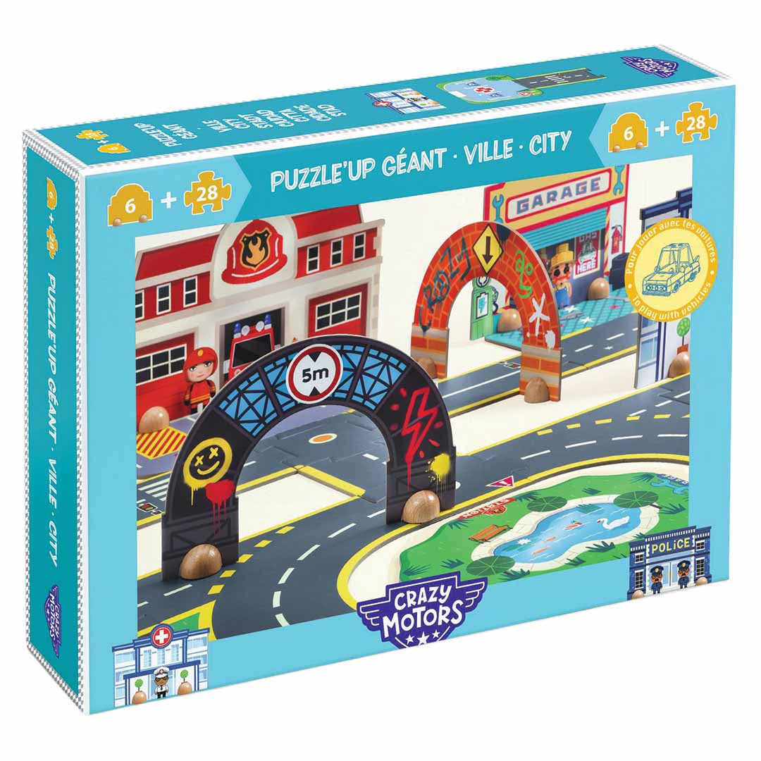 djeco crazy motors vloerpuzzel puzzl'up city giant - 33st | DJ05499 | 0