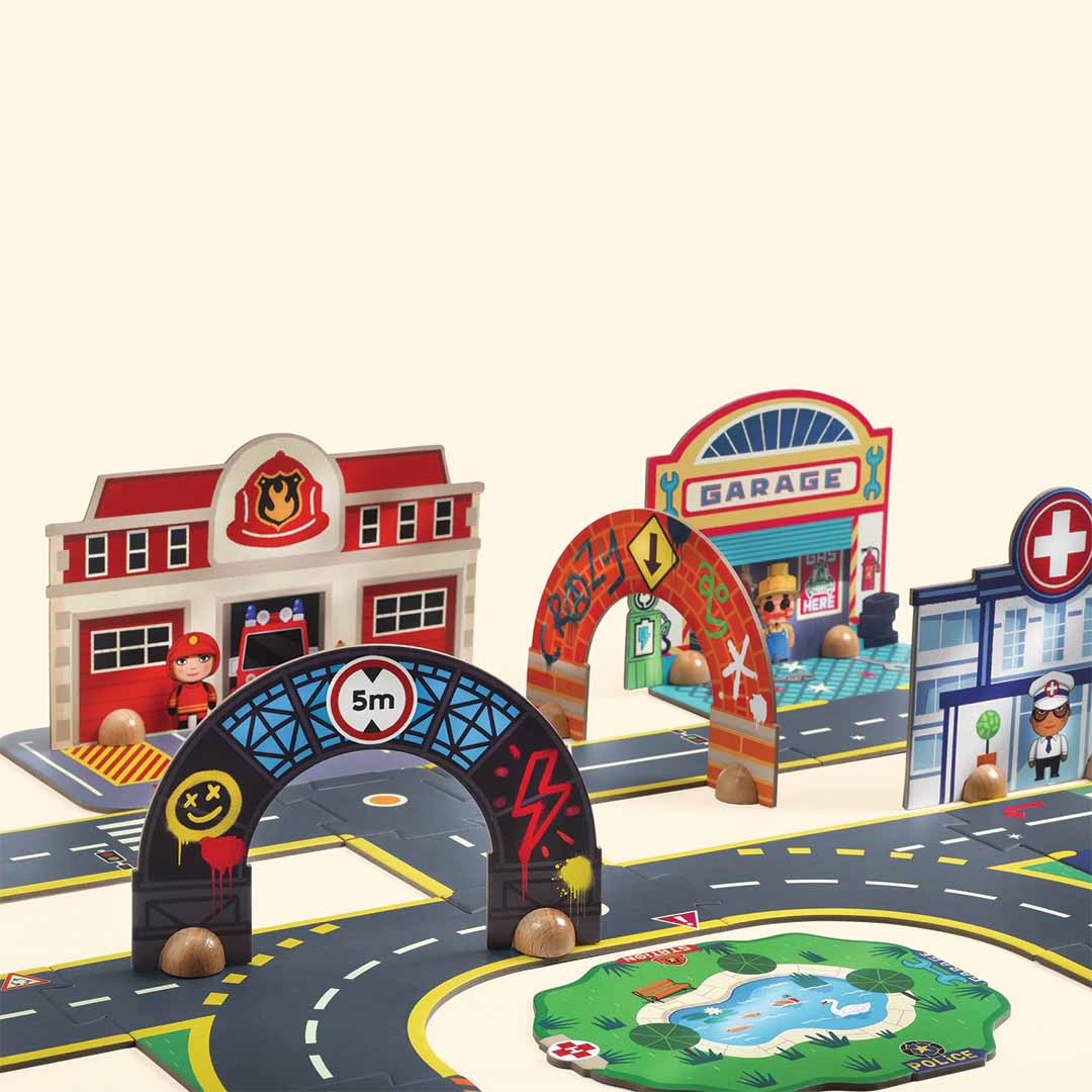 djeco crazy motors vloerpuzzel puzzl'up city giant - 33st | DJ05499 | 5