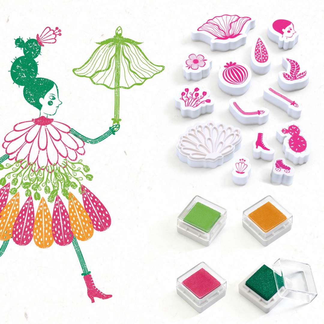 djeco creatief stempelen bloemenmeisjes | DJ08741 | 1