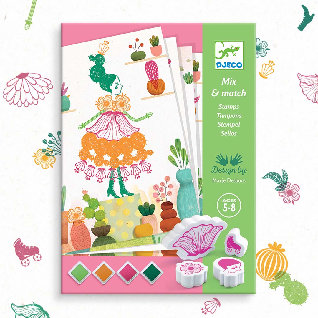 djeco creatief stempelen bloemenmeisjes | DJ08741 | 3