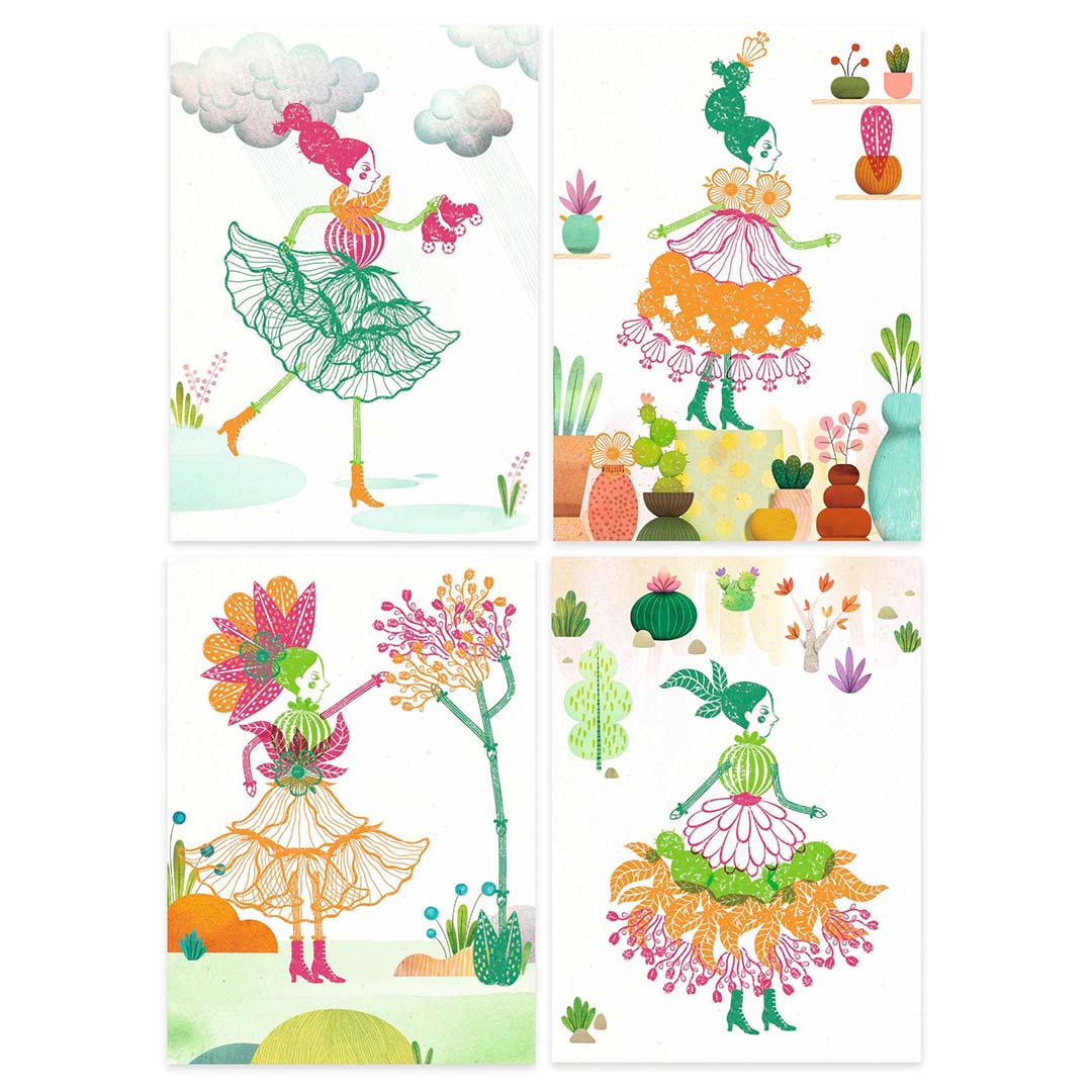 djeco creatief stempelen bloemenmeisjes | DJ08741 | 2