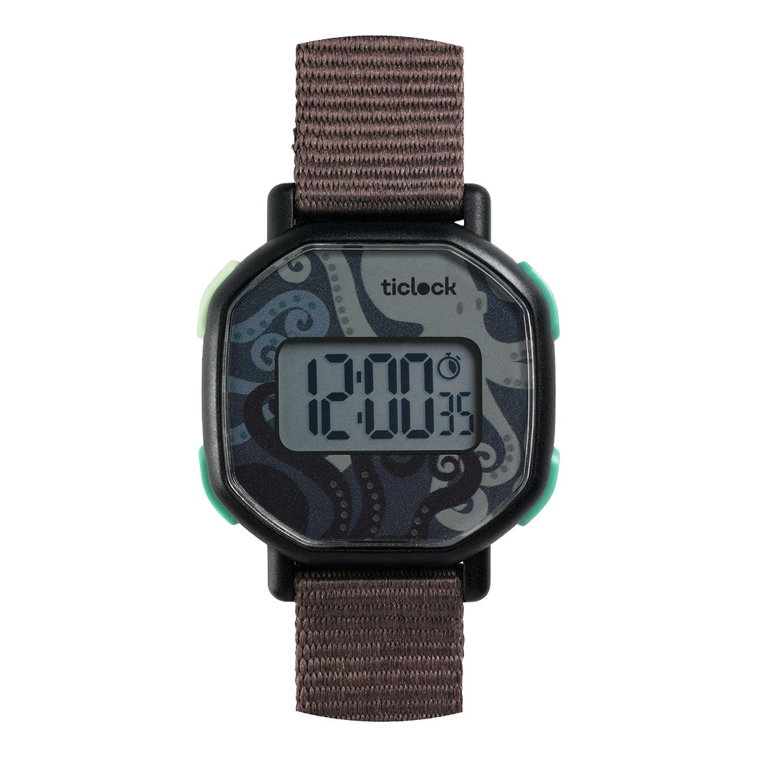 djeco digitaal kinderhorloge black octopus