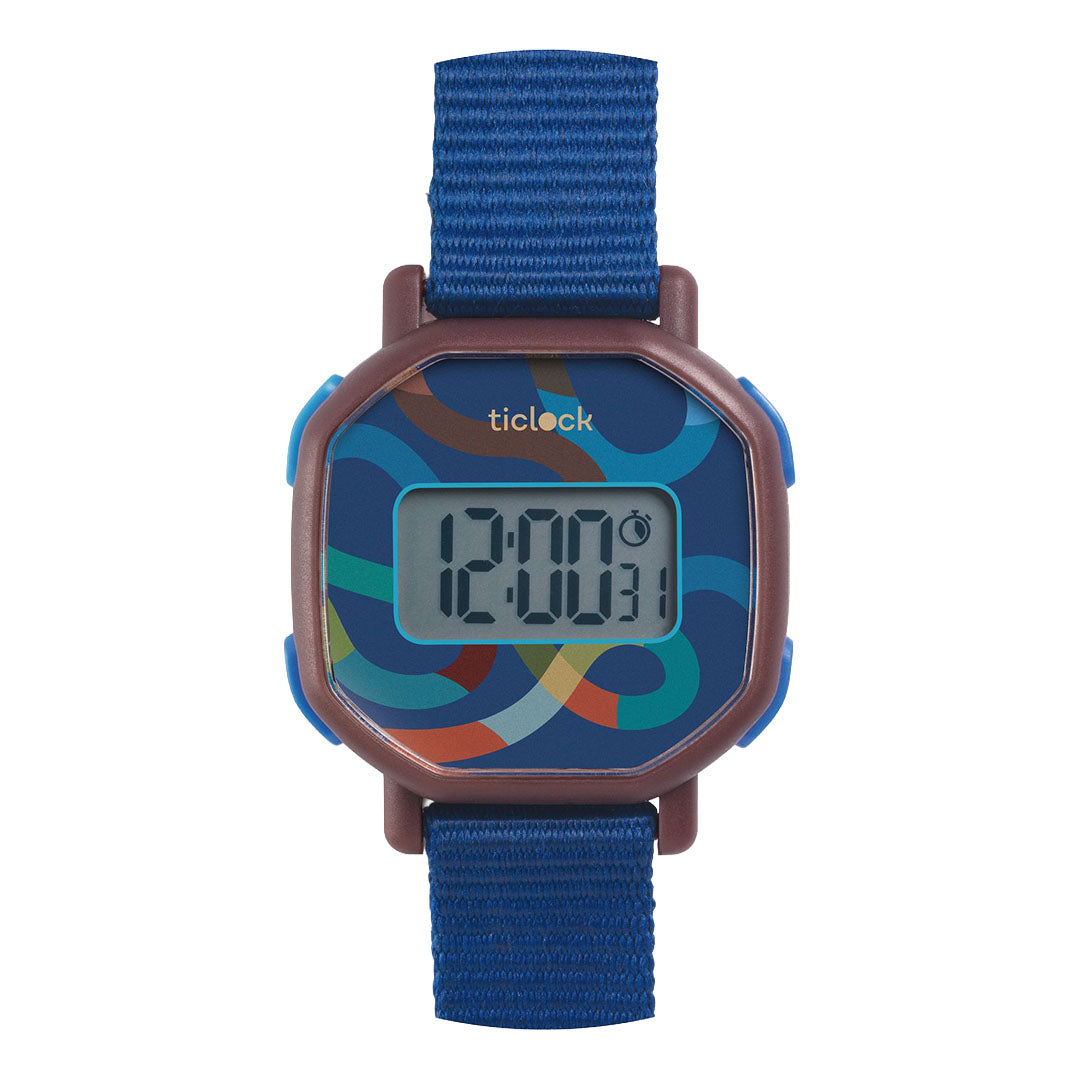 djeco digitaal kinderhorloge blue volute