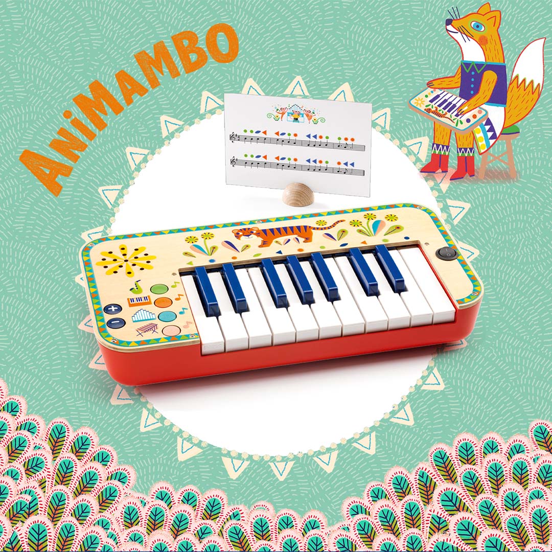 djeco elektrisch keyboard animambo