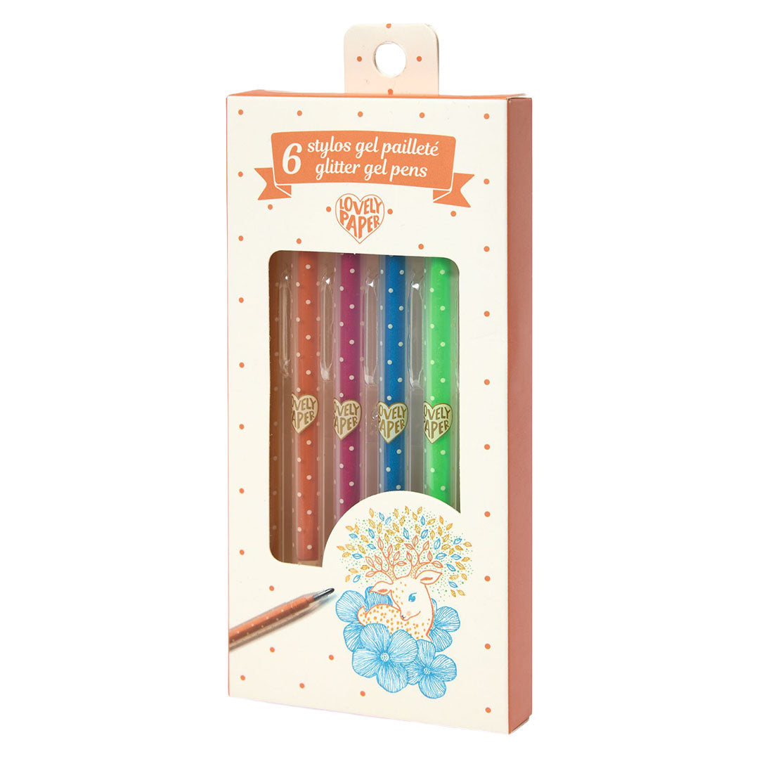 djeco gelpennen - glitter - 6st
