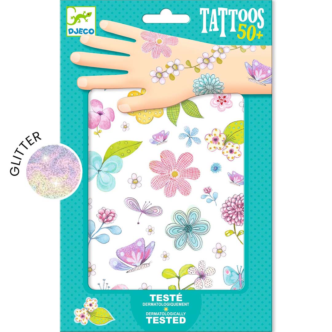 djeco glittertattoos - veldbloemen