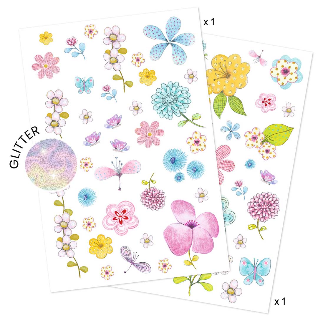 djeco glittertattoos - veldbloemen